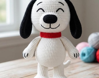 Snoopy haakpatroon (PDF), Snoopy hond amigurumi patroon, beginnersvriendelijk Snoopy pluche speelgoedpatroon, download digitaal haakpatroon