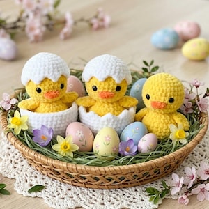 Duckling in Eggshell Crochet Pattern PDF | No-Sew Amigurumi Duck Pattern | Mini Easter Crochet Plush | Easy Beginner Crochet Pattern