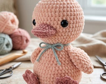 Schema PDF per oca all'uncinetto | Peluche oca amigurumi | Giocattolo facile da realizzare all'uncinetto a tema fattoria | Schema per peluche adatto ai principianti | Idea regalo fai da te