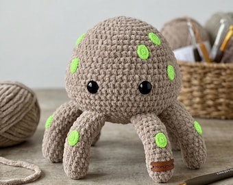 Haakpatroon voor Rocky Amigurumi (PDF) | Sci-Fi buitenaardse knuffel geïnspireerd op Project Hail Mary | Beginnersvriendelijk doe-het-zelf speelgoed zonder naaien | Direct te downloaden