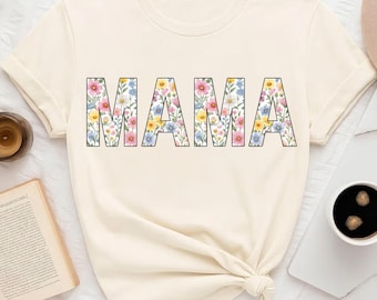 Bloemen Mama PNG, Boho Lente Mama Sublimatie Ontwerp, Moederdag Shirt PNG, Vintage Bloemen Mama Afbeelding, Direct Downloaden PNG