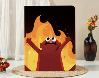 Cartoon Fire Elmo Meme iPad Case for 2026 11/13inch Air M4 M3 M2 5/4/2th, iPad Pro M5, iPad A16/10/9th Gen, iPad Mini 7/6 Cover for Kids