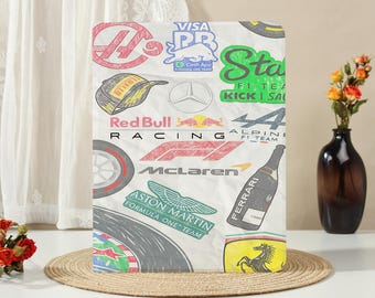 F1 Racing Team iPad Hülle für 2026 11/13 Zoll Air M4 M3 M2 5/4/2th, iPad Pro M5, iPad A16/10/9th Gen, iPad Mini 7/6 6/7 s 2026 Cover für Kids