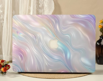 Funda protectora rígida para MacBook con diseño de remolino iridiscente, compatible con MacBook Pro de 16/15/14/13 pulgadas (modelos M5, M4, M3, M2 y M1) y modelos New Neo Air 2026.