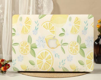 Funda protectora rígida para MacBook con estampado floral de limón, compatible con MacBook Pro de 16/15/14/13 pulgadas (modelos M5, M4, M3, M2 y M1) y MacBook New Neo Air 2026.
