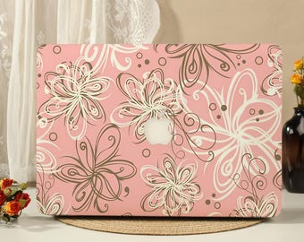 Funda protectora rígida para MacBook con diseño floral de Line Art para MacBook Neo Air 15/13/11 (modelo 2026) y MacBook Pro 16/15/14/13 pulgadas (modelos M5, M4, M3, M2 y M1).