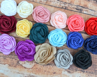 Wholesale Flower Rose Flower Crown Fabric Flower Headband Supplies Satin Rosette Flower Embelishment Dusty Pink Petal Wedding Flowers