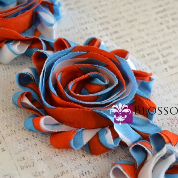 CLEARANCE 1/2 or 1 Yard Increment - RETRO SWIRL - Chiffon Shabby Rose Trim - diy Flower Headband