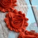 1/2 or 1 Yard Increment - BURNT ORANGE - Chiffon Shabby Rose Trim - diy headband - Wedding Sash Garter Roses - Wholesale Craft Supplies