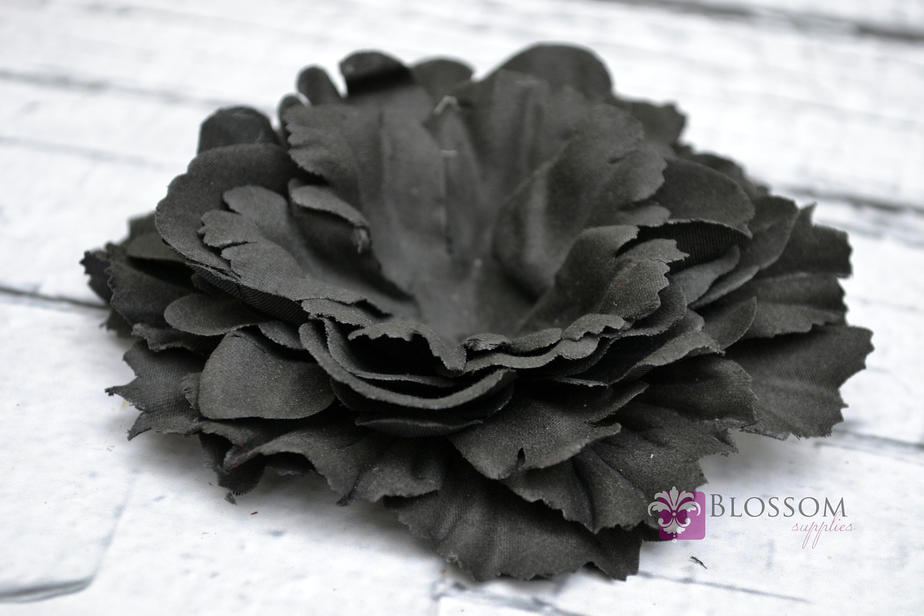 Large BLACK Artificial Silk Peony Style Flower Head DIY Etsy