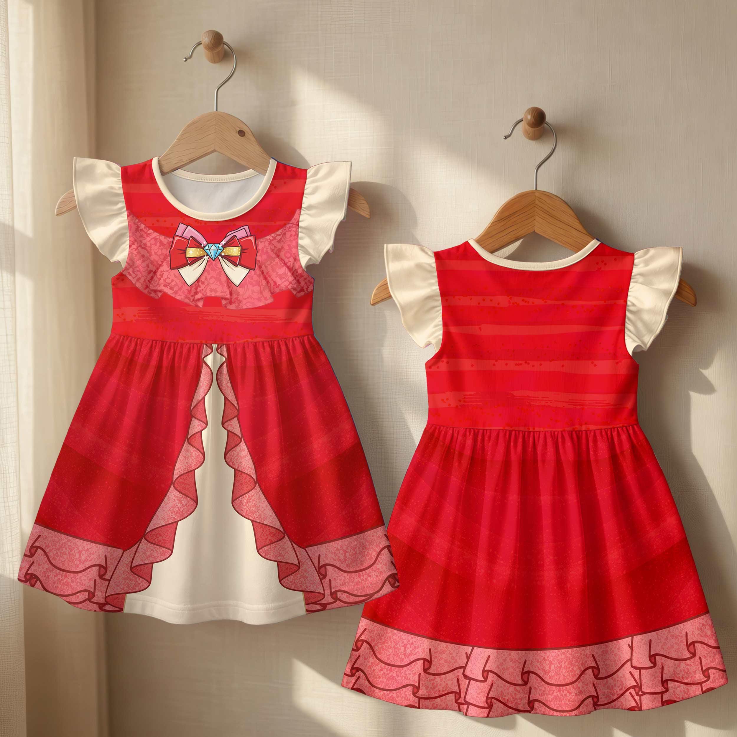 open lace back dress Spanish Flamenco Dress Elegancia in Red 34