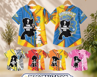Verjaardag jongen patrouille honkbaltrui cartoon puppy shirt aangepaste naam redding pup outfit