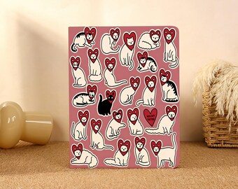 Herz Katzen,iPad Case für iPad Pro 2025/24/22,Neue iPad Air 7-11/13 "2026 Abdeckung,iPad 6/7/8 th,iPad Fall mit Bleistifthalter