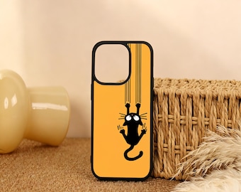 Lustige schwarze Katze Handyhülle für iPhone Air iPhone 17 16 15 14 13 12 11 iPhone Pro/Pro Max Hülle iPhone Mini Hülle XR XS MAX SE2020 Benutzerdefiniertes Geschenk