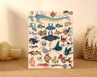 Vintage Sea Pokemons,iPad Case für iPad Pro 2025/24/22,Neue iPad Air 7-11/13 "2026 Abdeckung,iPad 6/7/8,iPad Hülle mit Stifthalter