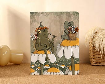 Retro Wald Frosch,iPad Fall für iPad Pro 2025/24/22,Neue iPad Air 7-11/13 "2026 Abdeckung,iPad 6/7/8,iPad Fall mit Bleistifthalter