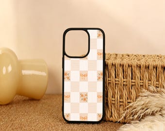 Floral Karo Handyhülle für iPhone Air iPhone 17 16 15 14 13 12 11 iPhone Pro/Pro Max Hülle iPhone Mini Hülle XR XS MAX SE2020 Benutzerdefiniertes Geschenk