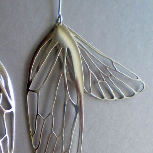 Cicada Wing Earrings in sterling silver