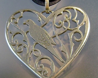 Dove and Heart Pendant