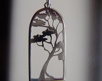 Gum tree pendant in sterling silver