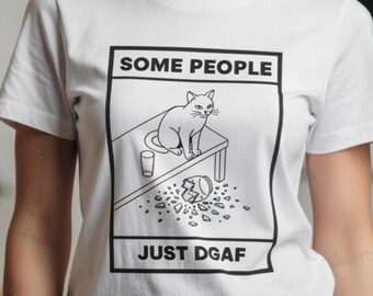 Sarcastic Cat DGAF Shirt, Modern Streetwear Graphic Tee