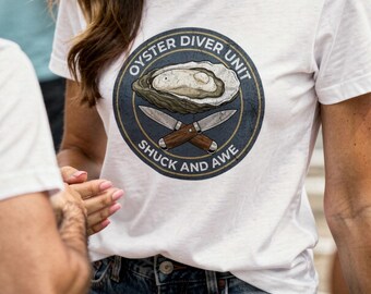Tactical Oyster Diver Shirt, Retro Ocean Graphic Tee, Marine Biology Gift
