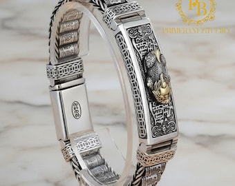 S925 sterlingzilveren pixie-armband, retro feng shui-rijkdom aantrekkelijke sieraden voor heren