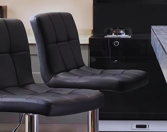 バースツール2脚セット PUレザー製 カウンターハイトチェア 調節可能 回転式スツール モダンキッチンアイランド用座席 ホームデコレーション