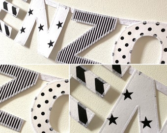 Personalised Name Bunting, Fabric Lettered Banner