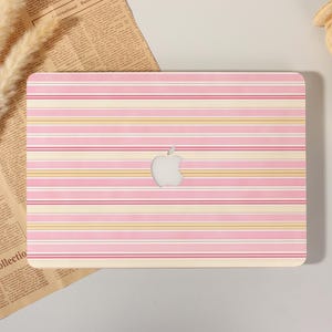 Soft Pink Stripe Laptop Skin, Hard Matte MacBook Case, 2026 2025 MacBook Air 13/15, MacBook Pro 13/14/15/16 M4 M5, 2026 Neo A18, Ret 13/15