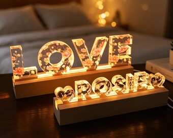 Lámpara de noche LED personalizada con nombre, lámpara de noche acrílica personalizada, regalo de cumpleaños para mamá, regalo del Día de la Madre, regalo único para niños, regalo personalizado