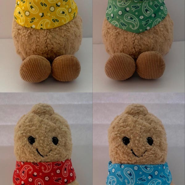 Plush Toy Bandana Accessory, Polyester Paisley Print Neck Scarf
