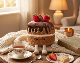 Peluche Jellycat Amuseables con forma de pastel de chocolate - Regalo de aniversario, juguete de peluche suave (apropiado para la habitación del bebé), sorpresa de cumpleaños para un amigo.
