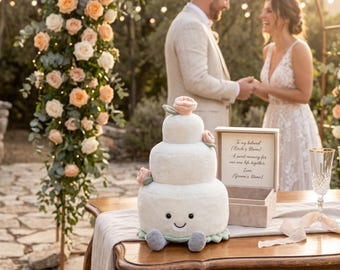 Peluche Jellycat Amuseables con forma de pastel de bodas - Regalo de aniversario, juguete de peluche suave (apropiado para la habitación del bebé), sorpresa de cumpleaños para un amigo.