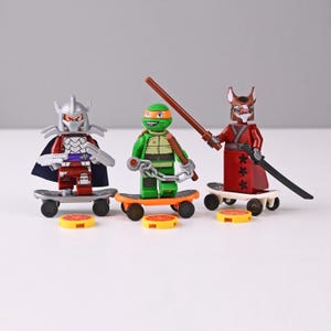 TMNT Michelangelo Master Splinter Shredder Set van 3 minifiguren met scooters Pizza-accessoires Wapens