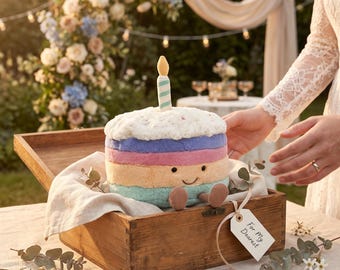 Jellycat Amuseables Peluche de pastel arcoíris - Regalo de aniversario, juguete de peluche suave (apropiado para la habitación del bebé), sorpresa de cumpleaños para un amigo