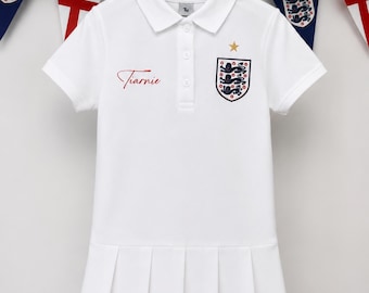 Personalised World Cup tennis polo dress girls