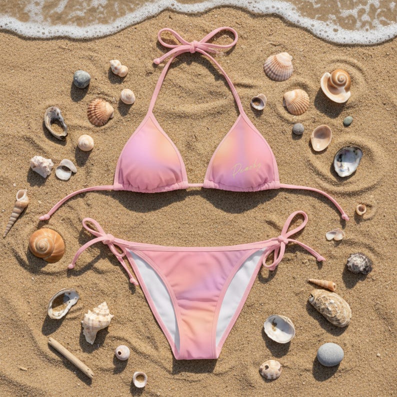 Peachy Pastel Pink Gradient Triangle Bikini Set Cute Two Piece Tie peachy-pastel-pink-gradient-triangle-bikini-set-cute-two-piece-tie
