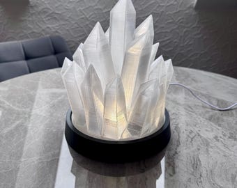 Lampada di cristallo stampata in 3D Glow | Luce notturna a LED dimmerabile | Luce per la stanza unica, decorazione fatta a mano