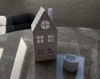 Decorative light house for LED tea lights - minimalist decoration