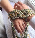 Personalized Handfasting Cord, Custom Hand fasting Rope, Irish Celtic Wedding, Handcrafted Green Celtic Handfasting Cord with Custom Charms product logo