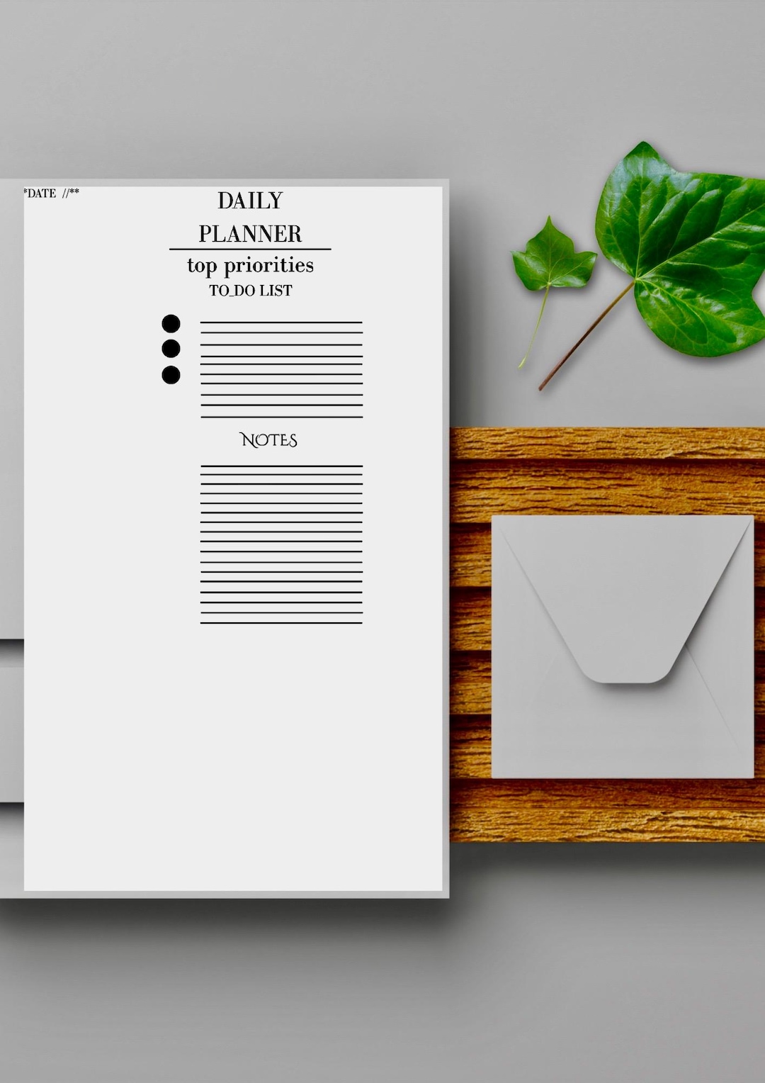 Daily Planner Printable PDF Minimalist to Do List Productivity Planner ...
