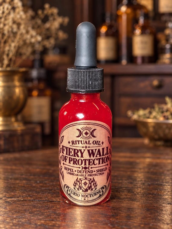 Fiery Wall of Protection Oil • Unbreakable Defense, Commanding Protection & Return to Sender Ritual Oil