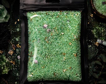 Money Manifest Ritual Salt • Abundance & Prosperity Spell Salt with Pyrite and Shredded Money • Money Bowl, Bath, Attraction Work