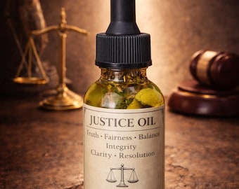 Justice Oil • Truth & Balance, Fair Outcome, Favorable Decisions, Conflict Resolution, Legal Matters, Court Case Support, Conjure Oil