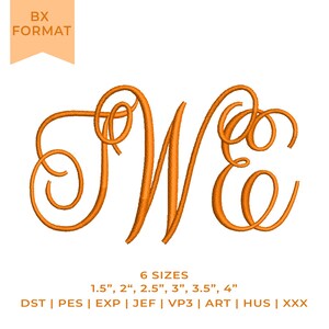 Interlocking Monogram Embroidery Font BX Format, Vine Script Alphabet, Elegant Machine Embroidery Letters, Bridal Initials, Instant Download