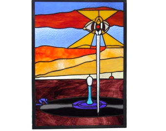 Surreal stained-glass window/ panel art