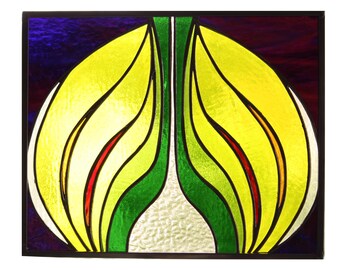 Stained glass window/ panel "Looking Through a Glass Onion"