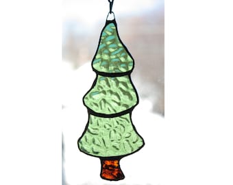 Christmas tree ornament or suncatcher, stained-glass