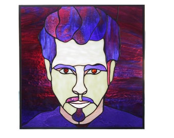 Stained glass window/ panel of Chris Cornell